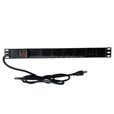 ブラック 8 Ways 20A ダブルブレイクスイッチ サーバールーム用 アメリカン標準電源ソケット PDU