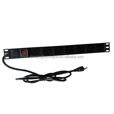 ブラック 8 Ways 20A ダブルブレイクスイッチ サーバールーム用 アメリカン標準電源ソケット PDU